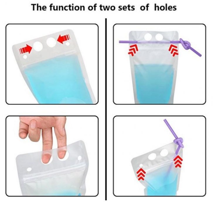 two sets of holes